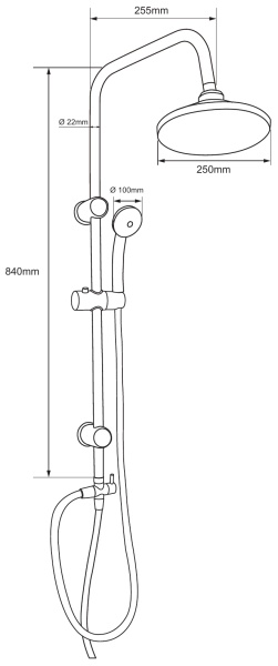 Душевая система без смесителя Aquanet Passion AF300-70-R-B монтаж настенная без термостата черный