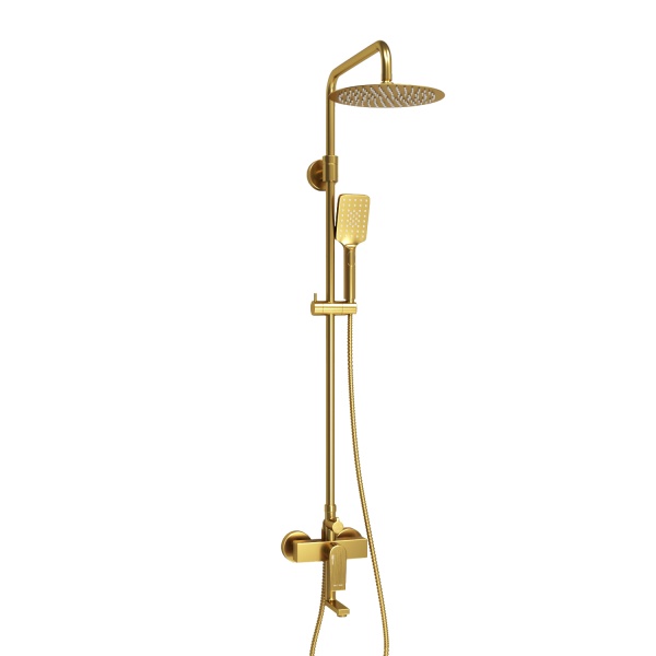 Душевая система со смесителем Wasserkraft  A155.259.201.BG монтаж настенная без термостата золото