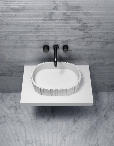 Раковина  овальная Abber STEIN AS2655 искусственный камень цвет белый матовый