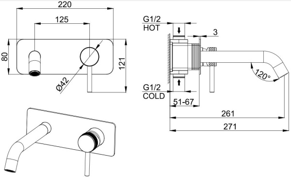 Смеситель для раковины Allen Brau Priority 5.31003-GB брашированное золото