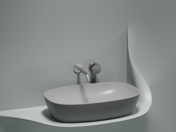 Раковина накладная овальная Ceramica Nova Element CN6049MSG фарфор цвет светло-серый матовый