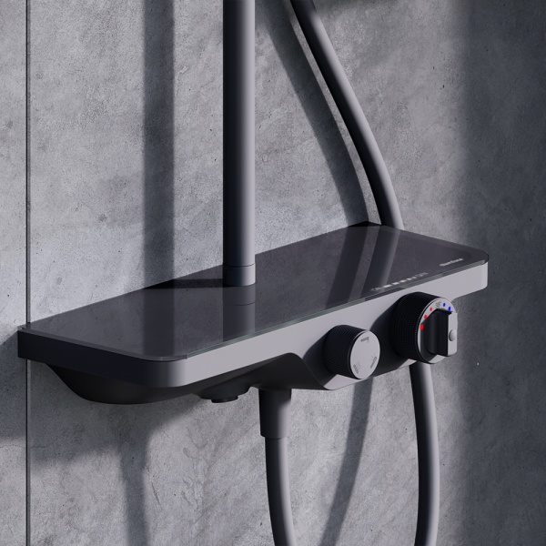 Душевая система со смесителем Damixa Apollo 948000000.00E+00 монтаж настенная с термостатом черный