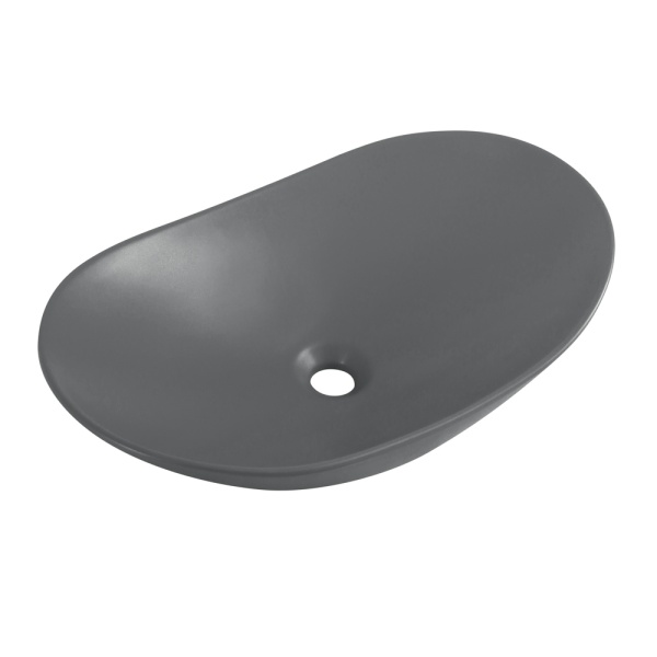 Раковина накладная овальная BelBagno  BB1404-H311 фаянс цвет серый матовый