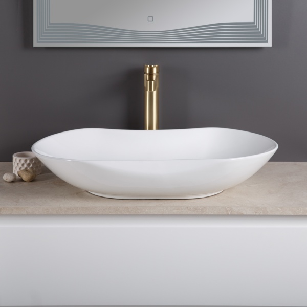 Раковина накладная нестандартная BelBagno  BB1334 фаянс цвет белый