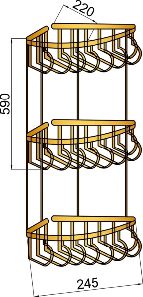 Полка для ванной Boheme Medici 10624 латунь