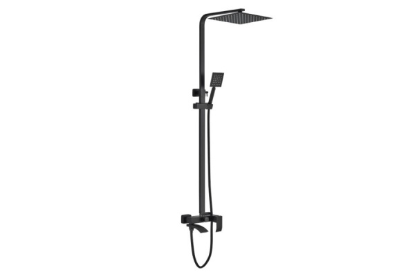 Душевая система со смесителем ALMAes Eco GK-0315 монтаж настенная без термостата черный матовый