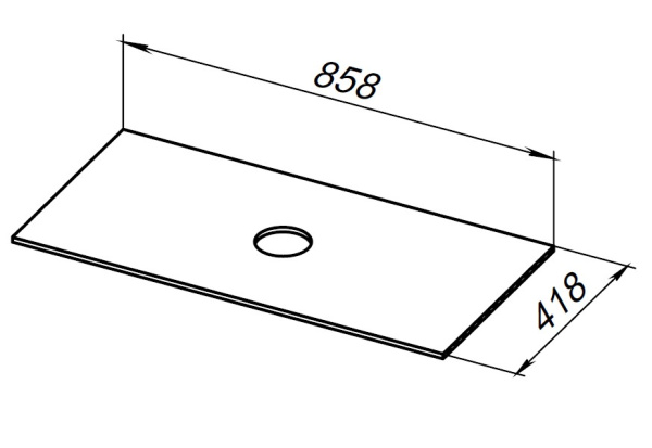 Столешница для ванной Allen Brau Liberty 1.33008.GR-S 85.8 см керамогранит, цвет серый