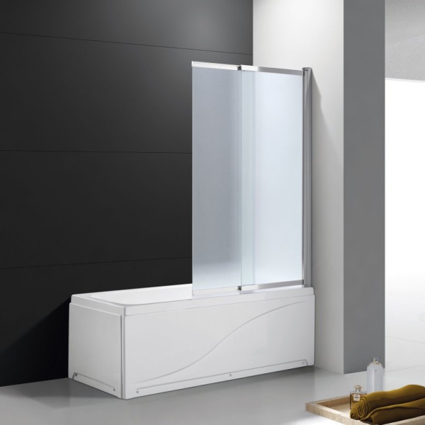 Шторка для ванны распашная раздвижная  Cezares Slider SLIDER-VF-11-90/150-P-Cr 90 см, стекла рифленые, профиль хром