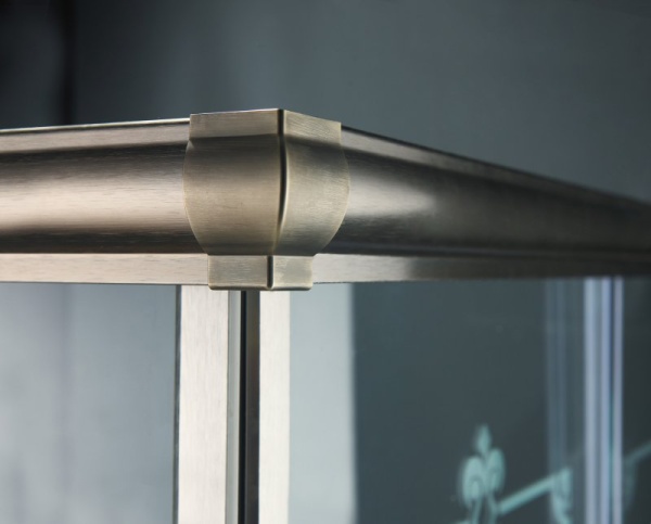 Душевой угол Cezares Giubileo GIUBILEO-A-2-90-SCORREVOLE-CP-Br квадратная   стекла прозрачные с узором, профиль бронза