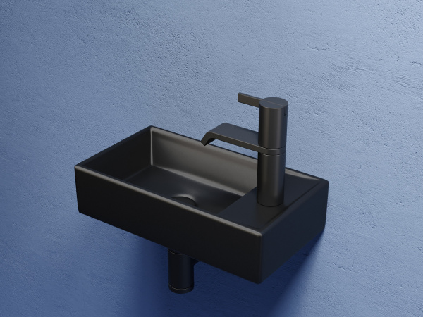 Раковина подвесная прямоугольная Ceramica Nova Element CN6051LMB фарфор цвет черный матовый