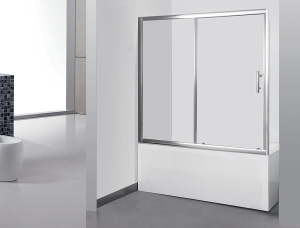 Шторка для ванны раздвижная  Grossman  GR-170/2 170 см, стекла прозрачные, профиль хром