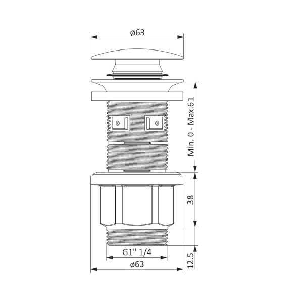 Донный клапан Damixa Option 210600200 пластик белый