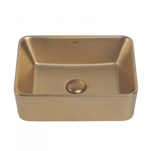 Раковина  прямоугольная Abber Rechteck AC2213MMG фаянс цвет золото матовое