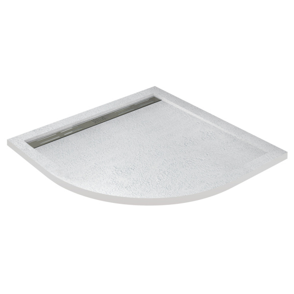 Душевой поддон низкий Cezares Tray TRAY-AS-R-80-30-W четверть круга литьевой мрамор 80x80 белый сифон приобретается отдельно
