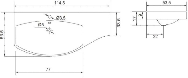 Раковина мебельная прямоугольная Aquanet Опера НФ-00007621 литьевой мрамор цвет белый