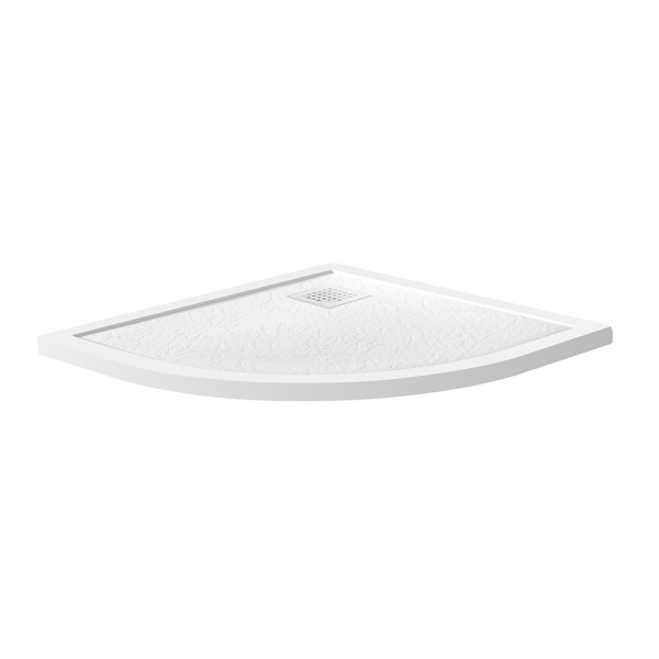 Душевой поддон низкий BelBagno Uno TRAY-MR-UNO-R-80-550-35-W-BO четверть круга литьевой мрамор 80x80 белый