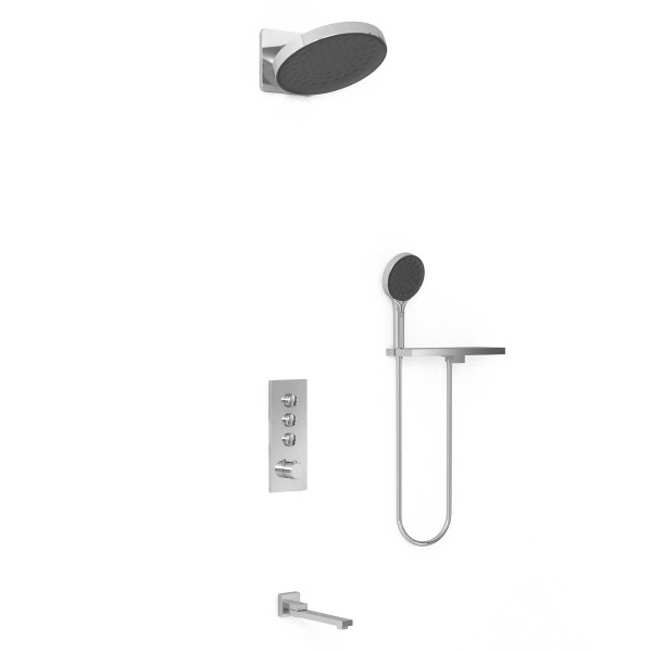 Душевая система со смесителем Vincea  VSFW-433TI3RCH монтаж встраиваемая в стену с термостатом хром