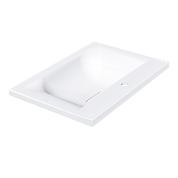 Раковина мебельная прямоугольная Vincea  VCB-3M650W литьевой мрамор цвет белый