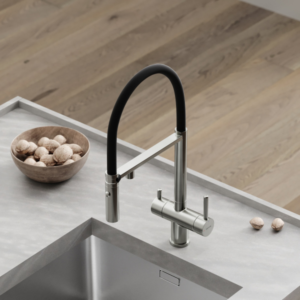 Смеситель для кухни Sancos Imola SC4010BNbh с подключением к фильтру брашированный никель