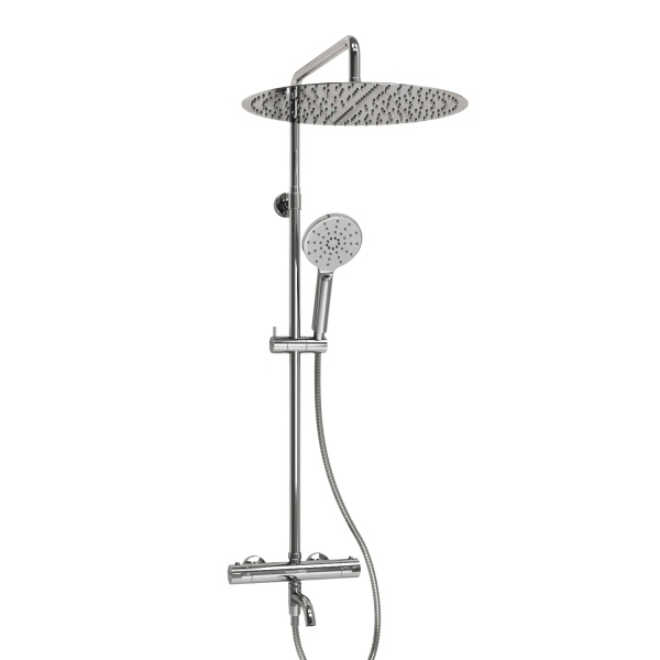 Душевая система со смесителем Wasserkraft  A188.117.127.010.CH Thermo монтаж настенная с термостатом хром