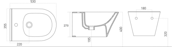 Биде подвесное Aquanet Lake LAKE-B2B керамика, цвет черный матовый