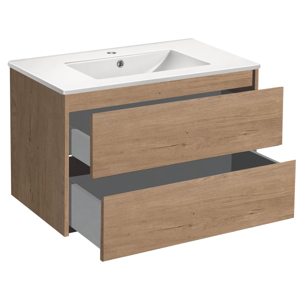 Тумба  подвесная Vincea Gio VMC-2G800NO 80 см  2 ящика цвет N.Oak 