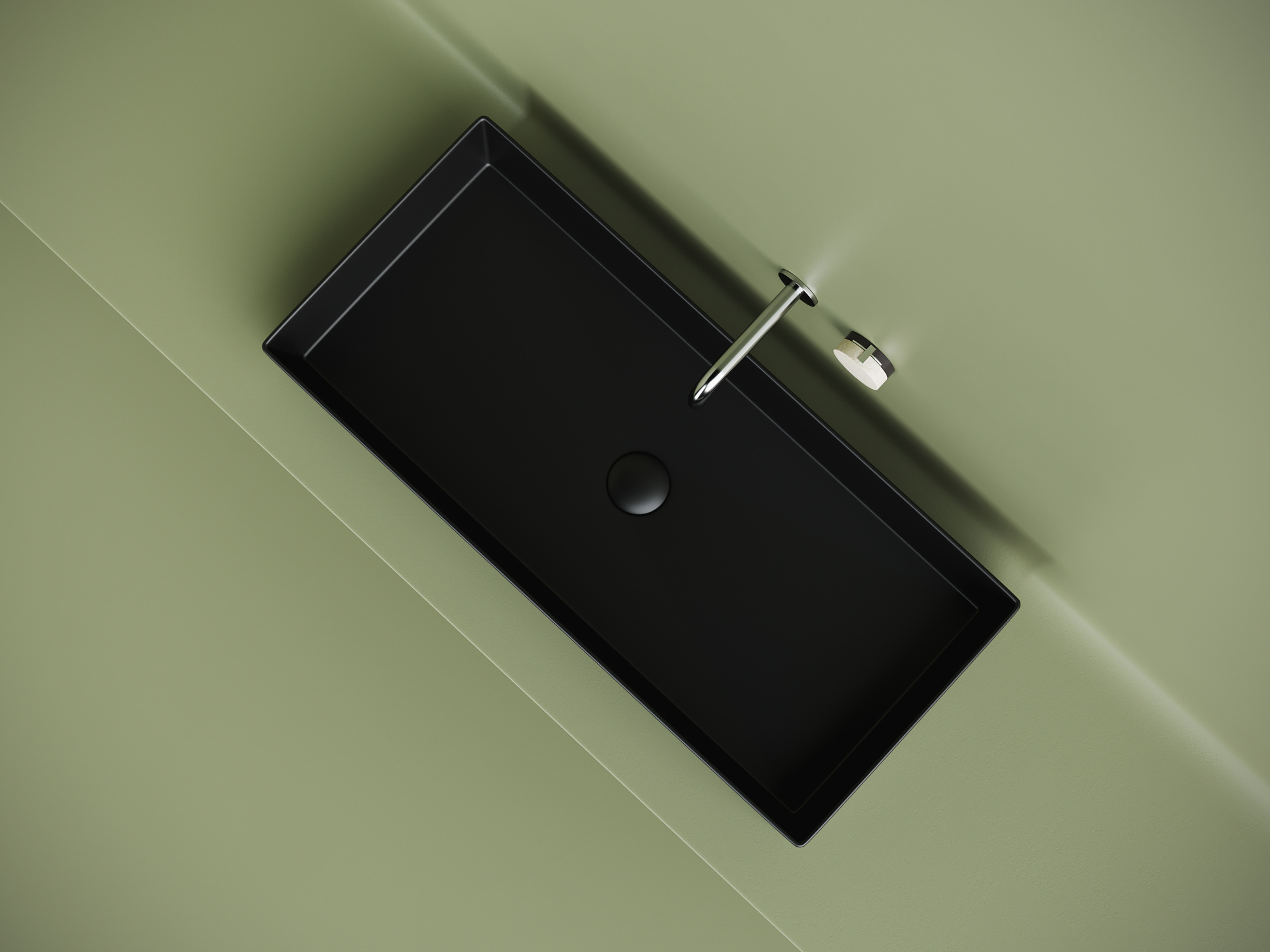Раковина накладная прямоугольная Ceramica Nova Element CN6072MB фарфор цвет черный матовый