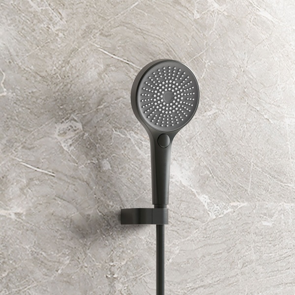 Душевая система со смесителем Vincea  VSFW-2F12TMB монтаж встраиваемая в стену с термостатом матовый черный