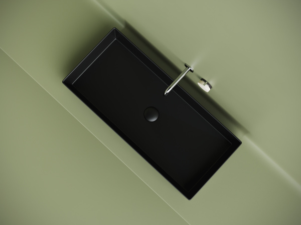 Раковина накладная прямоугольная Ceramica Nova Element CN6072MB фарфор цвет черный матовый