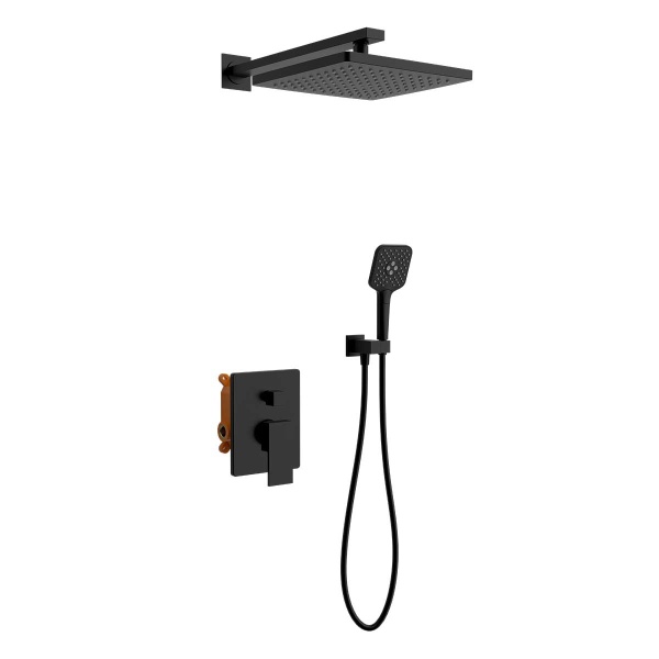 Душевая система со смесителем Vincea Next VSFW-1N1MB монтаж встраиваемая в стену без термостата черный