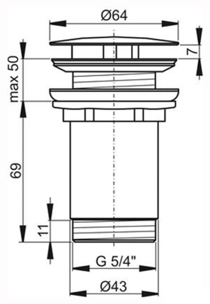 Донный клапан для раковины Ravak металл графит матовый, латунь, латунь, латунь