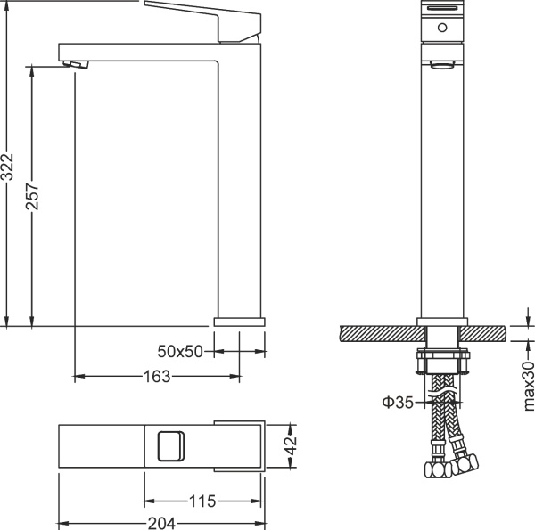 Смеситель для раковины Timo Briana 7111/03F черный