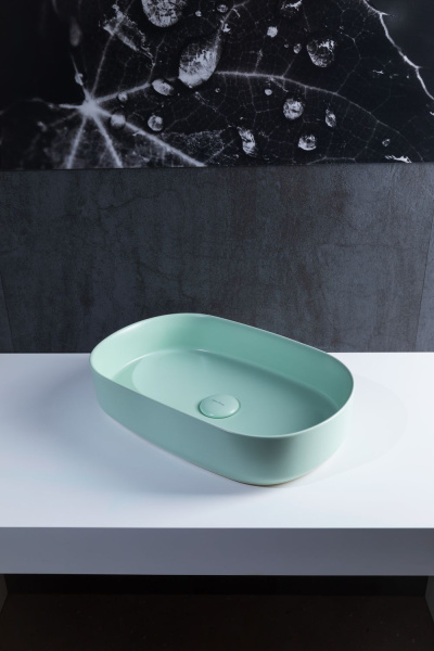Раковина накладная овальная Allen Brau Fantasy 4.11022.MT керамика цвет зеленый