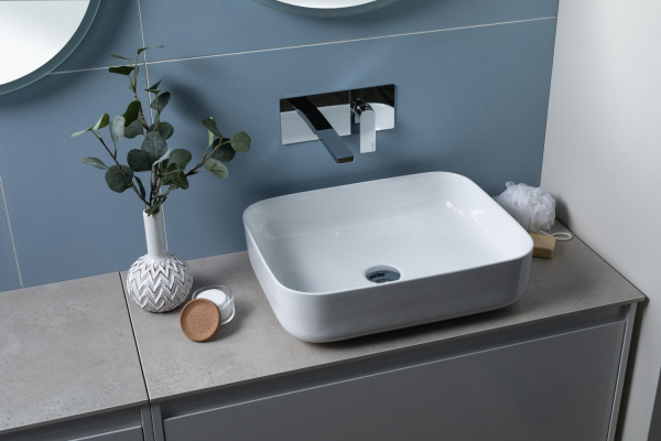 Раковина накладная прямоугольная Aquanet  SOUL-1 керамика цвет белый