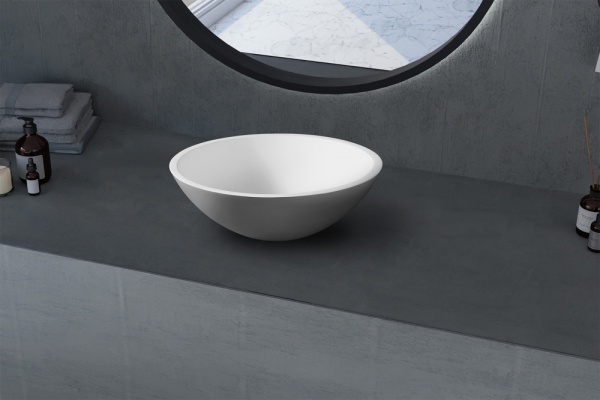 Раковина  круглая Abber STEIN AS2608 искусственный камень цвет белый матовый