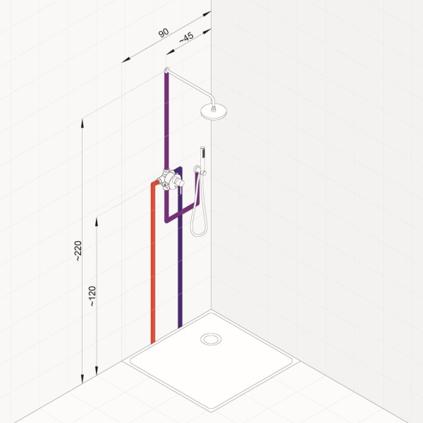 Душевая система со смесителем Kludi Bozz 38736N076 монтаж встраиваемая в стену без термостата брашированное золото