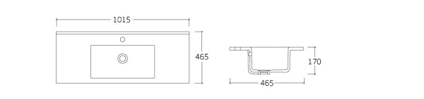 Раковина мебельная прямоугольная Vincea  VBS-13100 фарфор цвет белый