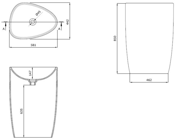 Раковина напольная нестандартная Allen Brau Infinity 4.21016.20 керамика цвет белый