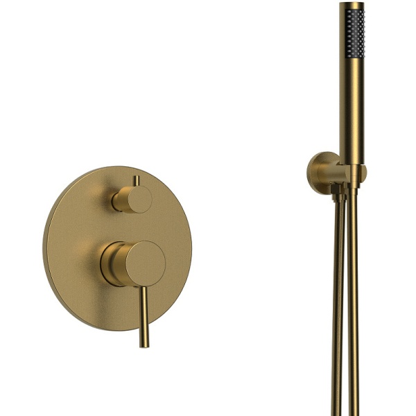 Душевая система со смесителем Raiber Graceful RPG-005 монтаж встраиваемая в стену без термостата матовое золото