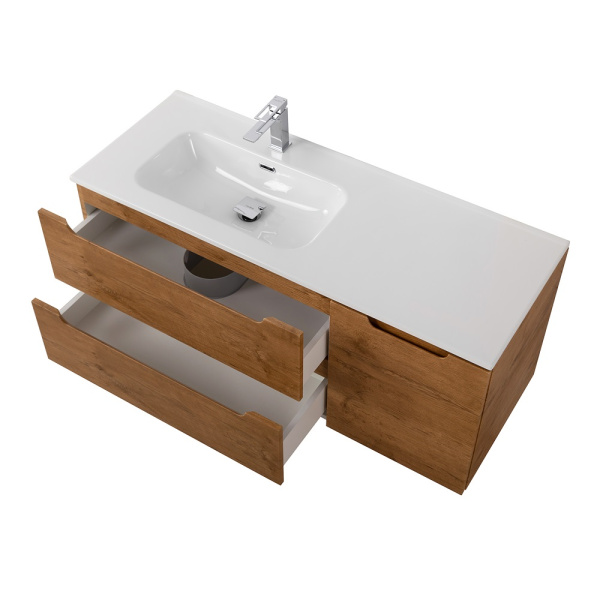 Тумба под раковину подвесная BelBagno Etna ETNA-1200-2C-1A-SO-RN-L 120 см  2 ящика + 1 дверца цвет Rovere Nature 