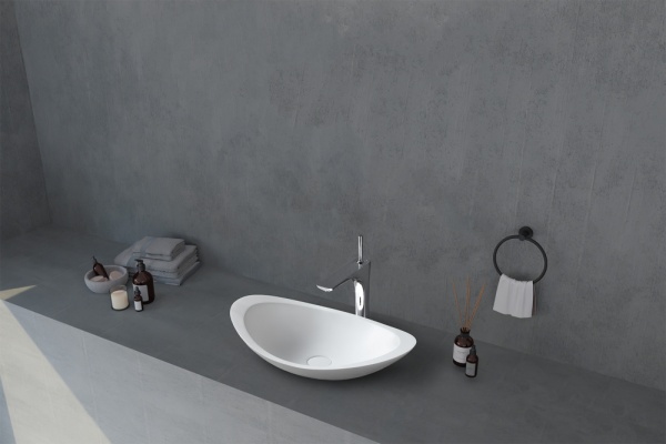 Раковина  овальная Abber STEIN AS2606 искусственный камень цвет белый матовый