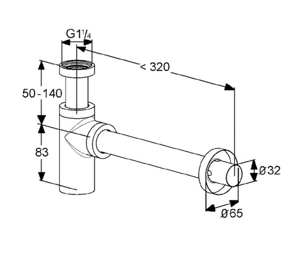 Сифон для раковины KLUDI 1002005-00 латунь хром