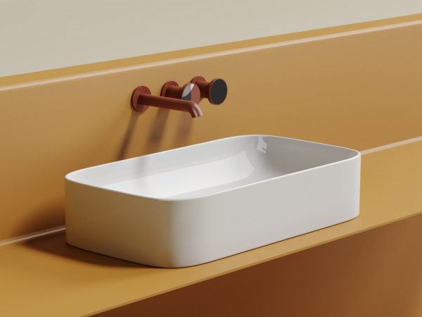 Раковина накладная прямоугольная Ceramica Nova Element CN6054 фарфор цвет белый