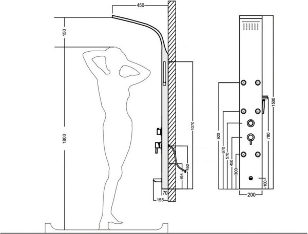 Душевая система со смесителем Aquanet Galaxy AP40-01 монтаж настенная без термостата хром