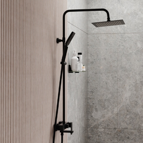 Душевая система со смесителем Wasserkraft  A27701 монтаж настенная без термостата черный