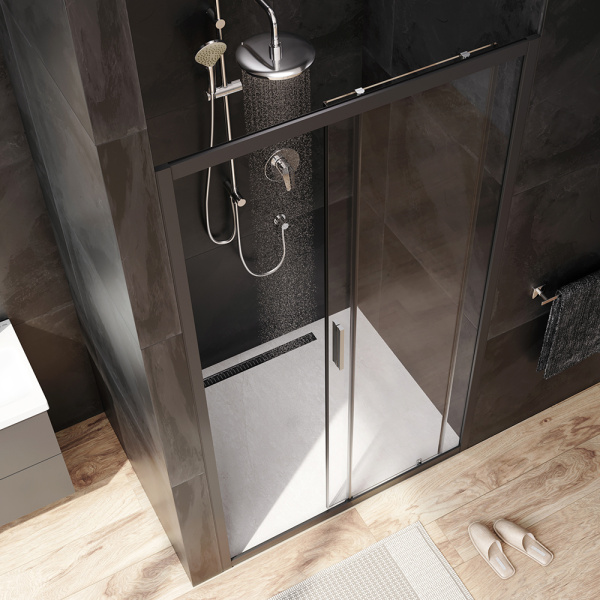 Душевая дверь Am.Pm Gem W90G-110-1-195BT 110 см стекла прозрачные, профиль черный