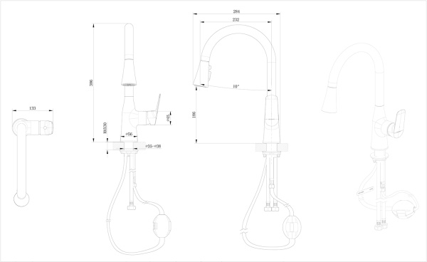 Смеситель для кухни Bravat  F7460564CP-ENG без подключения к фильтру хром