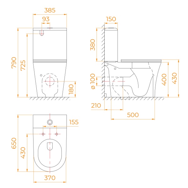 Унитаз напольный RGW  67420104-01 Rimless фаянс белый