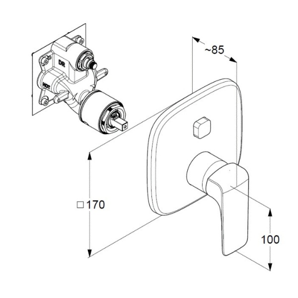 Душевая система со смесителем Kludi Ameo 416720575 монтаж встраиваемая в стену без термостата хром