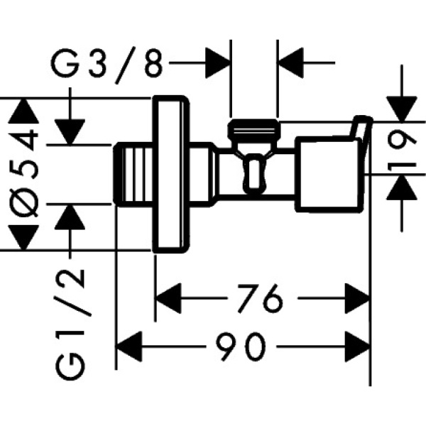 Запорный вентиль Hansgrohe  13901000 хром 